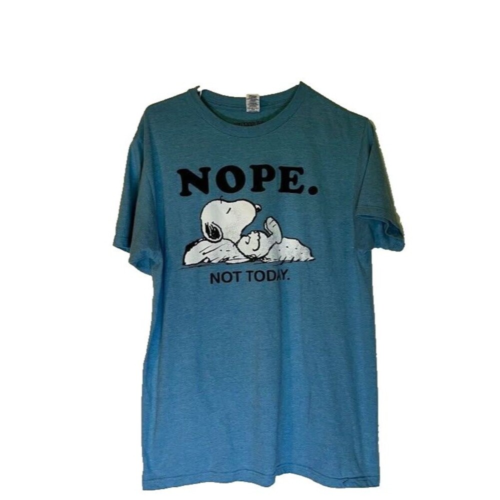 Adult's Light Blue Snoopy "NOPE Not Today" Blue Normcore Cosplay T-Shirt SZ M